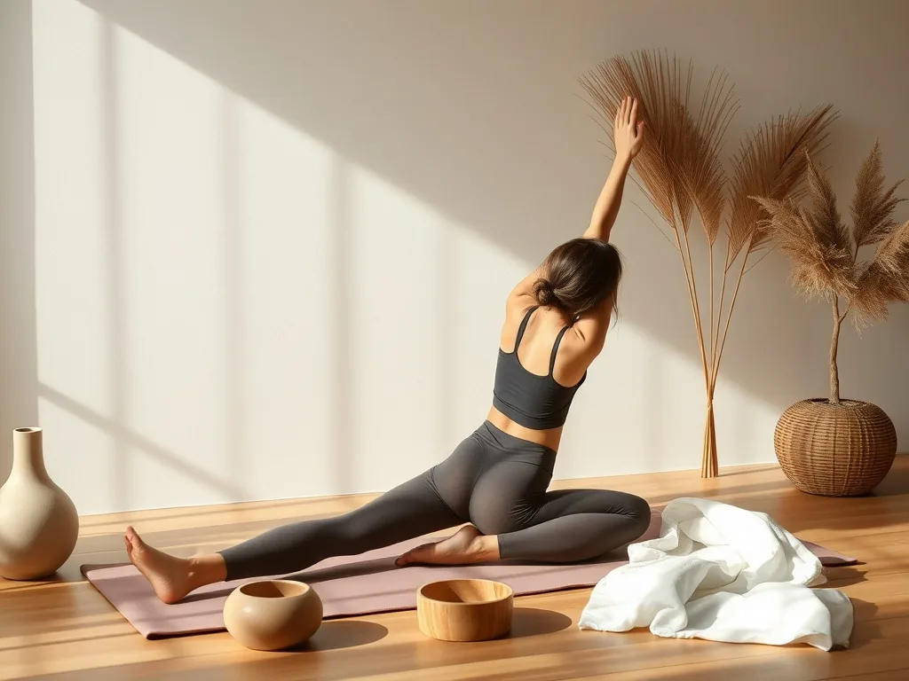 Une personne allongée sur le dos, genoux pliés, en train de faire un étirement de la colonne avec une sangle de yoga