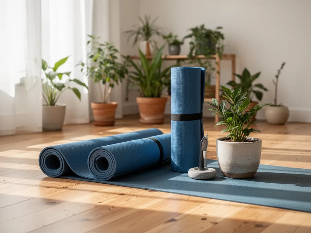 Flacon en verre d'huile essentielle posé près d'un mouchoir et d'une tasse de décoction sur une table en bois