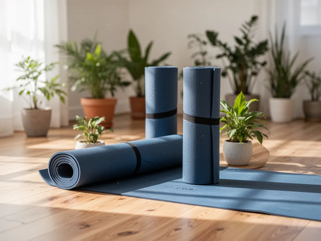 Une femme méditant dans un jardin calme, entourée de plantes vertes.