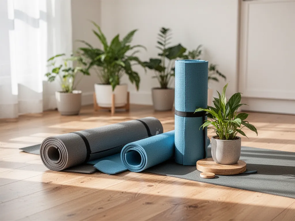 Une maman assise sur un canapé, yeux fermés, mains sur le ventre, respirant calmement pendant que son bébé dort à côté